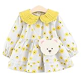 YY-Natuhi ベビー服 子供服 女の子 ワンピース ドレス 花柄 おしゃれ かわいい 長袖 キッズ服 お出かけ 通園 入園式 入学式 発表会 春 結婚式 チュニック 丸襟 新生児 フレア (80