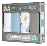 weegoamigo(ウィーゴアミーゴ) おくるみ ガーゼ 4枚 箱入り 4 Pack Muslin Camp Out キャンプアウト