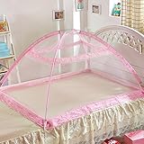 Meily ワンタッチ式蚊帳 ベビー蚊帳 ベビーベッド 床畳用 (ピンク（90*120*80cm）)