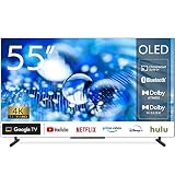 ASTEX [チューナーレステレビ] 55インチ 有機EL Google TV スマートテレビ ネット動画視聴専用 4K OLED HDR10 120Hz DolbyATMOS HLG eARC OkGoogle VOD機能 Wi-Fi内蔵 Bluetooth対応 YouTube NETFLIX Prime Video Disney+ hulu TVer dTV