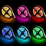 ICOCO LED Strip Lights Kit 16.4ft 300 Leds RGB with 44 Keys IR Controller DIY Function For Trucks Bo