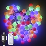 B-right Outdoor Globe String Lights 100 LED 43.6ft Waterproof String Balls with 8 Modes Remote & Tim