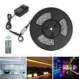 LED Strip Lights，Nexlux 32.8ft Ip65 Waterproof 5050 SMD RGB Led Strip Black PCB Led Decorative Strin