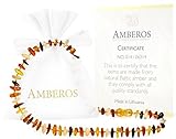 Amber Teething Necklace for Babies (Unisex) - Anti Flammatory, Drooling & Teething Pain Reduce Prope