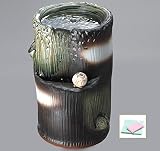 【信楽焼　水流】ふくろう付流水つくばい