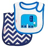 Happy Chic by Jonathan Adler Embroidered, Applique Interlock, Woven Terry Side Closure Bib and Ergon