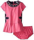 Hartstringsベビー女の子フラワーニットPonteドレスとパンティーセット カラー: ピンク