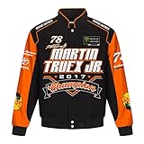 Martin Truex Jr。2017年Monster Energy Nascar ChampionメンズブラックTwillジャケットby JH Design X-Large