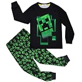 [HBQZHS] マインクラフト 春秋冬 キッズ パジャマ 子供服 長袖Ｔシャツ&ズボン 上下セット 綿 ベビー服 ベビーパジャマ ルームウェア マインクラフト コスチューム (A1#,140)