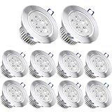 Pocketman 110V 3W LEDシーリングライト 10個セット ダウンライト 温白色 スポットライト 埋め込み型照明器具 LEDドライバ付き Pack of 10,5w PM