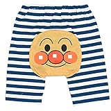 アスナロ（ボトムス ハーフパンツ） モンキーパンツ アンパンマン フェイス プリント 綿100％ ウエストゴム95 ネイビー