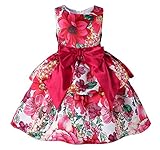 Pettigirl女の子ドレス 総柄 キッズプリンセスドレス パーティー 結婚式 110-120cm [並行輸入品]