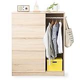 チェスト 収納チェスト 4段 タンス 箪笥 幅93cm 洋服タンス ハンガーラック 洋服収納 オーク