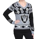 NFLレディースVネックセーター、Oakland Raiders、Xラージ