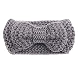 ノーブランド品 2PCS　幼児　赤ちゃん　蝶結び　弾性　かぎ針　編み　ターバン　ヘアバンド　ヘッドバンド　カチューシャ　5色選べる - グレー