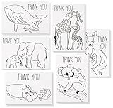 48パックBaby Shower Thank Youカード – Greeting Card with 6 Mommyベビー動物デザイン、Includes 48封筒 – 4 x 6インチ