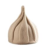 とんがり ニット帽 キッズ ねじり帽 秋冬 選べる19色 (ベージュ)