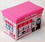 ストレージボックス　スツール　折りたたみ椅子 便利BOX　　椅子　収納箱　折りたたみ収納箱　チェアー　ベビー用品　出産祝いやギフトにもどうぞ (ケーキ屋さん)