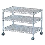 アイリスオーヤマ メタルラック メタルミニシリーズ ポール径19mm テレビ台 (25インチ対応) 3段 幅66×奥行47×高さ45.5㎝ 耐荷重100kg キャスター付 MTO-25TV