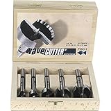 Fisch FSA-298458 12-35 mm Diameter Wave Cutter Forstner Bit in Wooden Box, 5 Piece [並行輸入品]