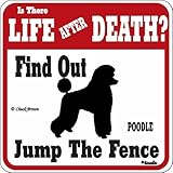 LIFE AFTER DEATH POODLE サインボード：プードル 警戒中 看板 Made in U.S.A [並行輸入品]