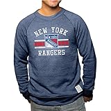 New York Rangers Adult Vintage Triバークルーネックスウェットシャツ – Navy S