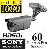 USG Sony HD-SDI 1080P Bullet Security Camera: 2.1 Megapixels, 1920x1080 Video Resolution, 2.8-12mm V