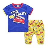 【SEBLES】ベビー 赤ちゃん キッズ 男の子 半袖 Tシャツ ズボン セット コットン 綿 カジュアル わんぱく 元気 春 夏 キャラクター プリント 柄物(タイプE,100cm)