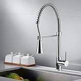 Wellbeingjp キッチン用水栓 伸縮　キッチン 洗面用 シングルレバー 混合水栓　360°回転　 クラシック 洗面台 蛇口 水道 シンク用 取り付けホース付き クロームメッキ
