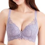 [チャーメイクボディ] anan掲載モデル ブラジャー (単品) 脇高 ノンワイヤー ふわっとスリムブラ (ラベンダー, XL)