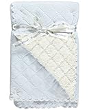 Rugged Bear "Quilted Plush" Blanket with Security Blanket - blue, one size by Rugged Bear [並行輸入品]