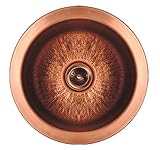 Whitehaus WH1818COPR-SBRZ Haus 18 1/4-Inch Large Round Drop-In/Undermount Prep Sink with a Smooth Te