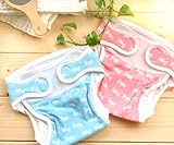 シンク・ビー　股おむつカバー　ロバ柄　前留めタイプ  ブルー　50cm