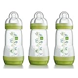 MAM ANTI COLIC BPA FREE bottle SET OF 3 PINK from Birth 0+ by Palm and Pond