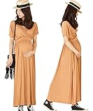 Sweet Mommy ワイドショルダー とろみリラックスワンピ マキシ丈 授乳機能付き ハイウエスト ママのための短めマキシ 大人可愛い ワンピース リゾート 春 夏 産前産後 授乳服 マタニティ 