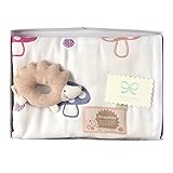 ホッペッタ Hoppetta champignon 6重ガーゼミニケット+がらがら ギフトセット はりねずみ 8855