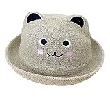 ベビー女の子夏波Brimmed Bear Straw Sun帽子キャップ US サイズ: One Size カラー: ベージュ