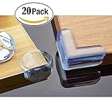 コーナークッション コーナーガード ケガクッション 厚手 衝撃吸収 ベビー 赤ちゃんの怪我防止 クッション テーブルなどの家具の角を保護して カバー 両面テップ付き 20個セット L型/円型 透明 ク