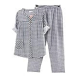 (マーシェル) Marshel マタニティ パジャマ 前開き 綿100 春 ネイビー XL