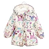 Nice Days（ナイス　ディズ）　女の子コート　可愛いジャンパー　冬防寒 (110, ホワイト)