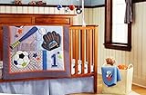 Baby Boy 7 Pieces Baby BoyスポーツCrib Bedding Set with Changing Padカバーwithoutバンパーパッド)