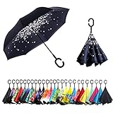 Sumeber 逆転傘 逆さ傘 逆折り式傘 母の日 自立傘 長傘 手離れC型手元 耐風 撥水加工 晴雨兼用 ビジネス用 車用 UVカット遮光