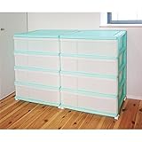 ワイド チェスト 収納ケース 4段 2個組 ミントグリーン 日本製 MJ-W4-2RGR