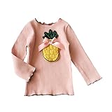(プタス)Putars ベビー服 子供服 Tシャツ 女の子 長袖 パイナップル柄 三色 可愛い 秋 冬 スポーツ 運動会 旅行 記念日 プレゼント 12ヶ月-5歳