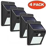 4 x 30 LEDソーラーライト屋外、fheavenスーパー明るいIextremeソーラーモーションセンサーライト、ワイヤレス防水セキュリティライト壁、私道、パティオ、庭、ガーデン