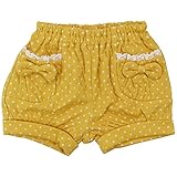 【秋冬物】(日本製) Pample Mousse(パンプルムース) 接結水玉かぼちゃパンツ 90cm /YE NO.DP-53302