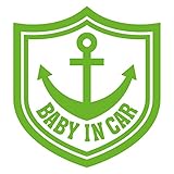 imoninn BABY in car ステッカー　【パッケージ版】　No.14　イカリ　（黄緑色）