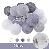 LEDイルミネーションライト ストリングライト バッテリーパワー ボールライト ホームパーティーの装飾 グレー