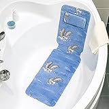 Tatkraft Dolphin Extra Longノンスリップバスマットwithリラックスバス枕124 x 36 cm