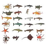 monkeyjack 24pcsプラスチックMarine動物カラフルOcean Creatures Dolphin Whaleモデルおもちゃ